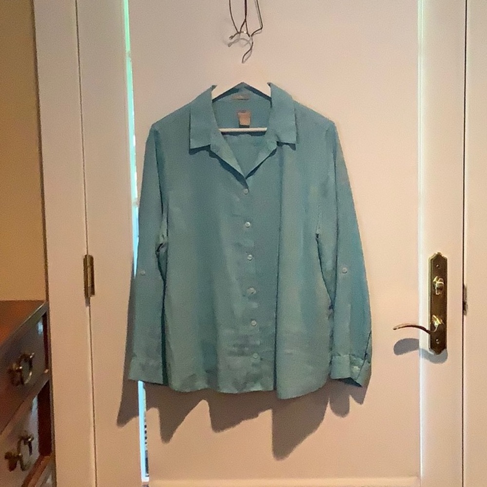 Long sleeve linen blouse
